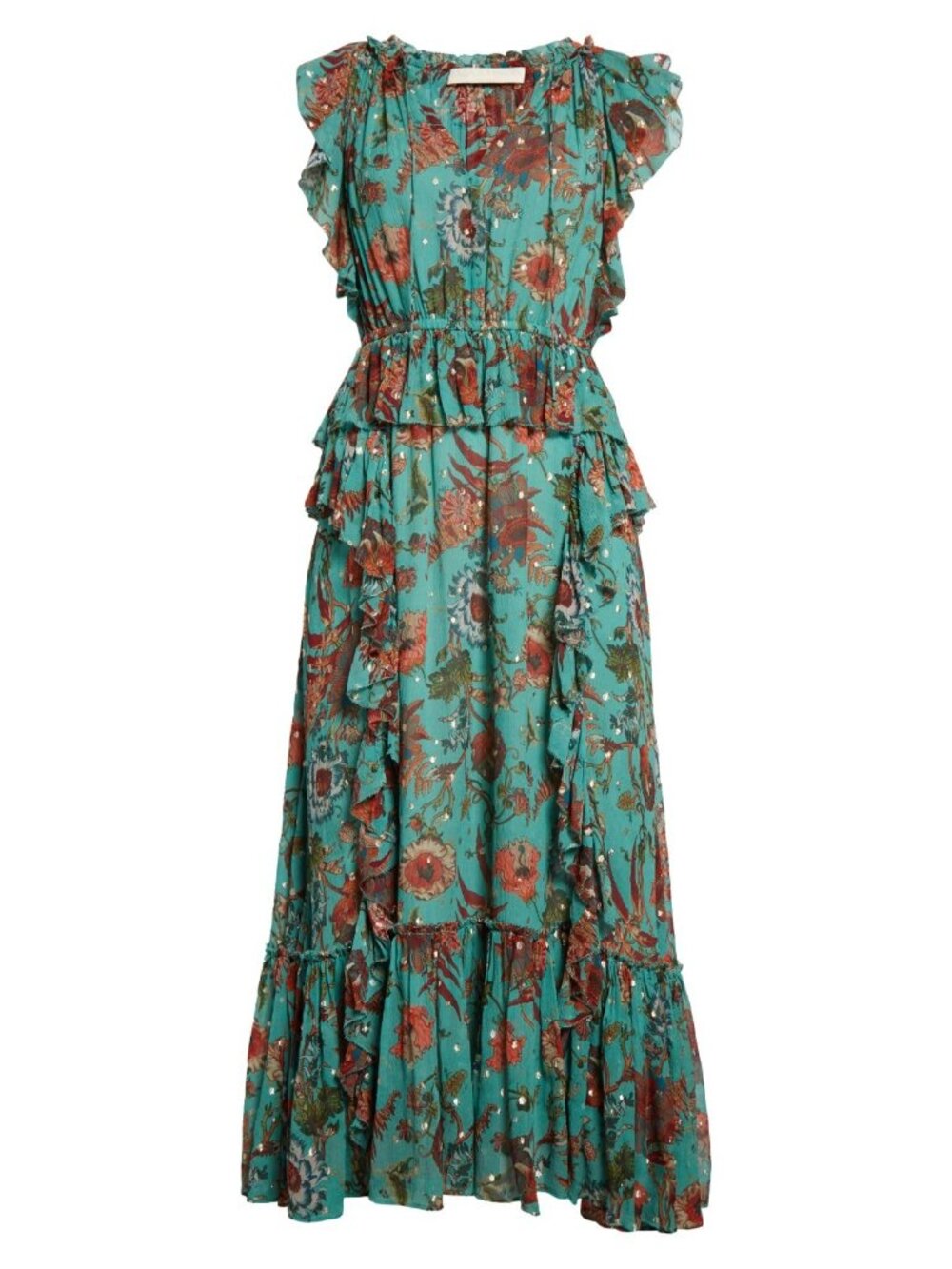 Ulla Johnson Adrienne Women's Floral Silk Blend Midi Dress Garden Bloom Size 10 - Picture 3 of 6